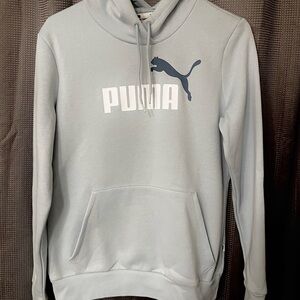 PUMA Baby Blue Hoodie with Dark Blue Logo